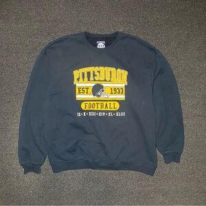 Pittsburgh Steelers football spell out and helmet nfl black crewneck size xl
